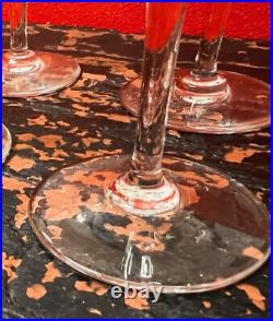 Vintage French Baccarat Glassware Set of Four Capri Optic Claret Wine Glasses