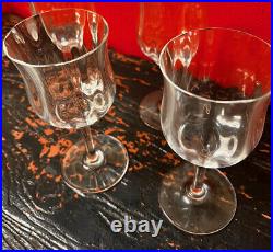 Vintage French Baccarat Glassware Set of Four Capri Optic Claret Wine Glasses