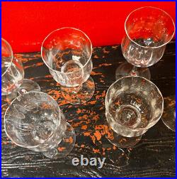Vintage French Baccarat Glassware Set of Four Capri Optic Tall Water Goblets