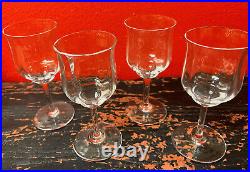 Vintage French Baccarat Glassware Set of Four Capri Optic Tall Water Goblets