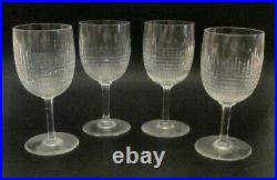Vintage French Baccarat Glassware Set of Four Nancy Tall Water Goblets