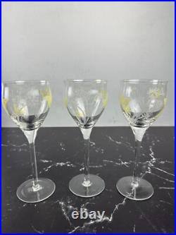 Vintage Givenchy Crystal Wine Glasses Set of 12 Etched Flowers and Butterflies