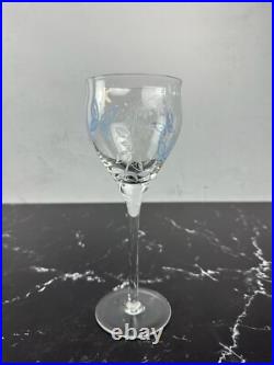 Vintage Givenchy Crystal Wine Glasses Set of 12 Etched Flowers and Butterflies