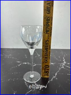 Vintage Givenchy Crystal Wine Glasses Set of 12 Etched Flowers and Butterflies