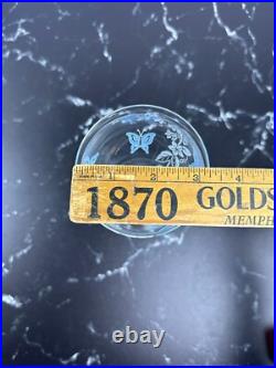 Vintage Givenchy Crystal Wine Glasses Set of 12 Etched Flowers and Butterflies