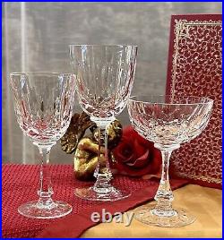 Vintage Glasses Monte Claire Crystal Joska Glassware Water Wine Champagne 12 Pcs