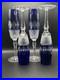 Vintage Godinger Edinburgh Cobalt Blue Crystal Champagne Flutes Set Of 4