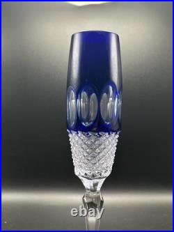 Vintage Godinger Edinburgh Cobalt Blue Crystal Champagne Flutes Set Of 4