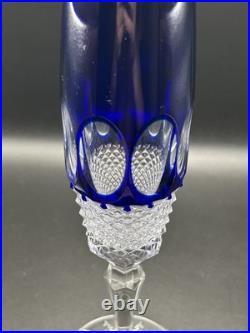 Vintage Godinger Edinburgh Cobalt Blue Crystal Champagne Flutes Set Of 4