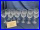 Vintage Gold Rimmed Crystal Wine & Water Glass Set Diamond Cut 12 pc Italy