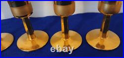 Vintage Handblown and 24k Gilt Champagne Flutes- Set of (5)