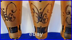 Vintage Handblown and 24k Gilt Champagne Flutes- Set of (5)