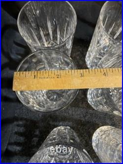 Vintage Heavy Crystal Cut Glass Highball Glass Diamond Pattern 5 5/6 Set Of 8