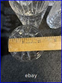 Vintage Heavy Crystal Cut Glass Highball Glass Diamond Pattern 5 5/6 Set Of 8