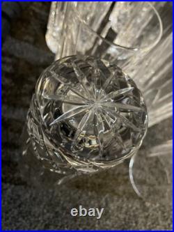 Vintage Heavy Crystal Cut Glass Highball Glass Diamond Pattern 5 5/6 Set Of 8