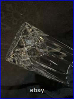 Vintage Heavy Crystal Cut Glass Highball Glass Diamond Pattern 5 5/6 Set Of 8