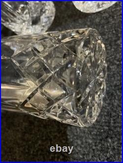 Vintage Heavy Crystal Cut Glass Highball Glass Diamond Pattern 5 5/6 Set Of 8