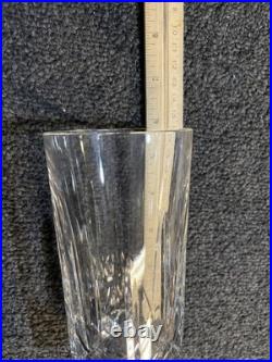 Vintage Heavy Crystal Cut Glass Highball Glass Diamond Pattern 5 5/6 Set Of 8