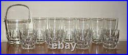 Vintage Ice Bucket, 6 Tall Glasses, 4 Rocks High Ball Rare Marked Italy Set