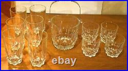 Vintage Ice Bucket, 6 Tall Glasses, 4 Rocks High Ball Rare Marked Italy Set