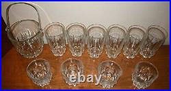 Vintage Ice Bucket, 6 Tall Glasses, 4 Rocks High Ball Rare Marked Italy Set