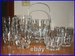 Vintage Ice Bucket, 6 Tall Glasses, 4 Rocks High Ball Rare Marked Italy Set