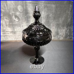 Vintage Indiana Glass Tiara Black Diamond Point 20-Piece Set With Lids No Damage
