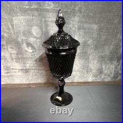 Vintage Indiana Glass Tiara Black Diamond Point 20-Piece Set With Lids No Damage