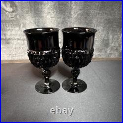 Vintage Indiana Glass Tiara Black Diamond Point 20-Piece Set With Lids No Damage