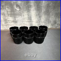 Vintage Indiana Glass Tiara Black Diamond Point 20-Piece Set With Lids No Damage