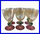 Vintage Krosno Poland Hand Blown Tri-colored Wine Glasses Set of 6