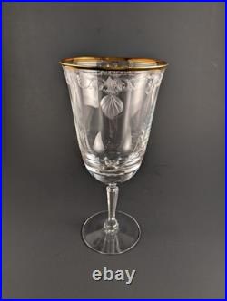 Vintage Lenox Classic Shell Crystal Iced Tea Glasses Gold Rim Set of 6