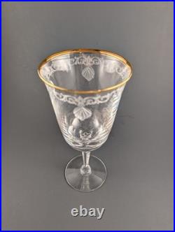 Vintage Lenox Classic Shell Crystal Iced Tea Glasses Gold Rim Set of 6