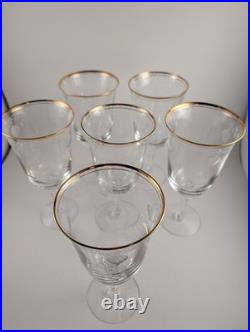 Vintage Lenox Classic Shell Crystal Iced Tea Glasses Gold Rim Set of 6