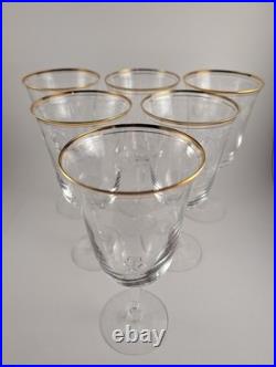 Vintage Lenox Classic Shell Crystal Iced Tea Glasses Gold Rim Set of 6