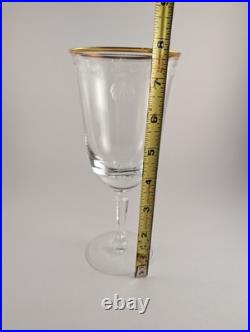 Vintage Lenox Classic Shell Crystal Iced Tea Glasses Gold Rim Set of 6