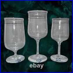 Vintage Lenox Moonspun Crystal Platinum Trim Glassware Set (22 Piece Set)