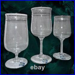 Vintage Lenox Moonspun Crystal Platinum Trim Glassware Set (22 Piece Set)