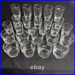 Vintage Libbey Chivalry Clear Hammered Glasses Set Textured Tumblers Juice DOF