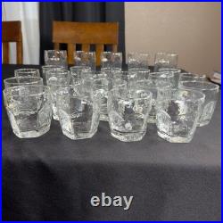 Vintage Libbey Chivalry Clear Hammered Glasses Set Textured Tumblers Juice DOF