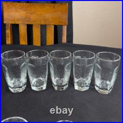 Vintage Libbey Chivalry Clear Hammered Glasses Set Textured Tumblers Juice DOF