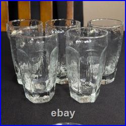 Vintage Libbey Chivalry Clear Hammered Glasses Set Textured Tumblers Juice DOF