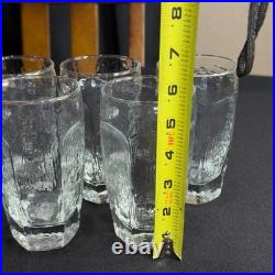 Vintage Libbey Chivalry Clear Hammered Glasses Set Textured Tumblers Juice DOF