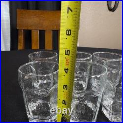 Vintage Libbey Chivalry Clear Hammered Glasses Set Textured Tumblers Juice DOF