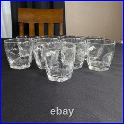 Vintage Libbey Chivalry Clear Hammered Glasses Set Textured Tumblers Juice DOF
