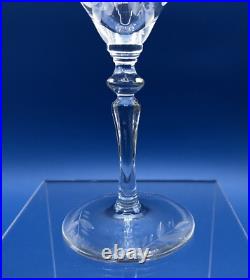 Vintage Libbey Rock Sharpe Cut Crystal Claret Glass Set Of 5 /b Vintage Libbey Rock Sharpe Cut Crystal Claret Glass Set Of 5 /b