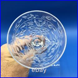 Vintage Libbey Rock Sharpe Cut Crystal Claret Glass Set Of 5 /b Vintage Libbey Rock Sharpe Cut Crystal Claret Glass Set Of 5 /b