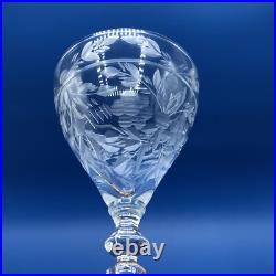 Vintage Libbey Rock Sharpe Cut Crystal Claret Glass Set Of 5 /b Vintage Libbey Rock Sharpe Cut Crystal Claret Glass Set Of 5 /b