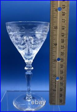 Vintage Libbey Rock Sharpe Cut Crystal Claret Glass Set Of 5 /b Vintage Libbey Rock Sharpe Cut Crystal Claret Glass Set Of 5 /b