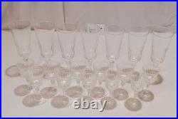 Vintage Luminarc France Lance Stemware Set of 18 Champagne Flutes & Glasess